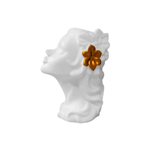 vaza cu chip de femeie ceramica alba 1
