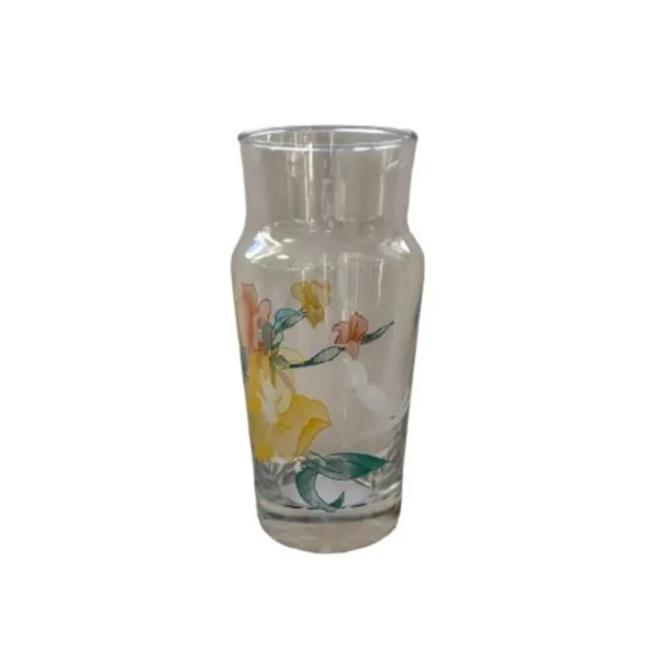 vaza din sticla decorativa transparenta model floral 500 ml 2