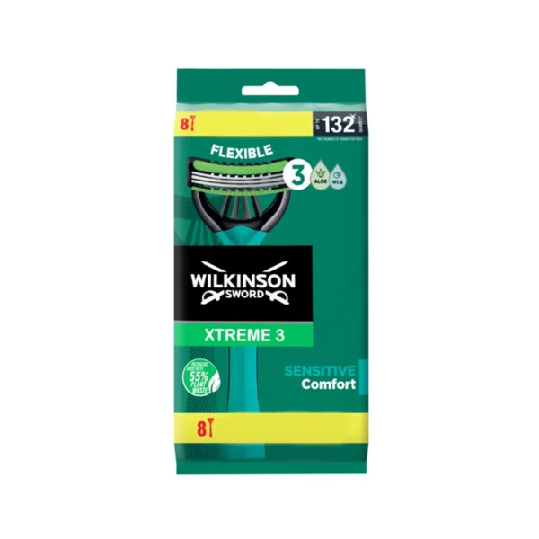 wilkinson sword xtreme 3 sensitive comfort cu aloe si vit e 8 bucati 1