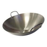 Tigaie wok inox cu 2 manere, 40 cm