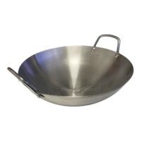 Tigaie wok inox cu 2 manere, 40 cm