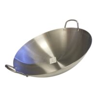 Tigaie wok inox cu 2 manere, 40 cm