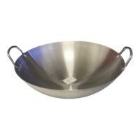 Tigaie wok inox cu 2 manere, 40 cm