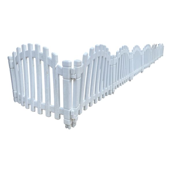 Gard decorativ gradina din plastic (Alb) 56X40X2.5 cm, set 4 bucati - imagine 2