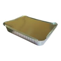 Tavi aluminiu unica folosinta cu capac 23X18X4 cm, set 10 bucati