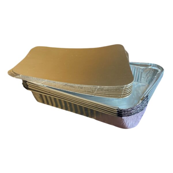 Tavi aluminiu unica folosinta cu capac 23X18X4 cm, set 10 bucati